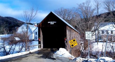 The Howe Covered Bridge in Tunbridge, Vermont. That's my aunt and uncle's farm on the other side ...