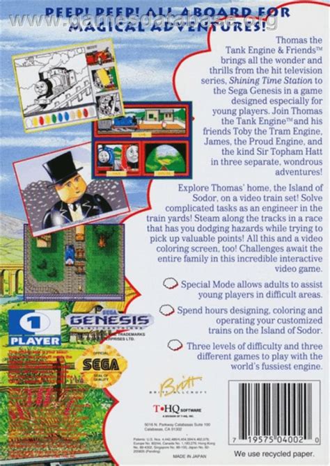 Thomas the Tank Engine & Friends - Sega Genesis - Artwork - Box Back