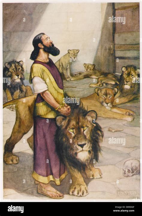 Daniel In Lions Den Stock Photo - Alamy