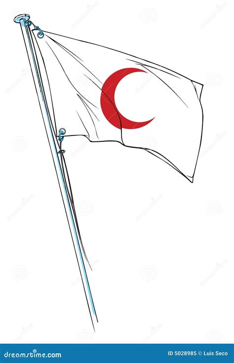 Red crescent flag waving editorial image. Image of illustration - 5028985