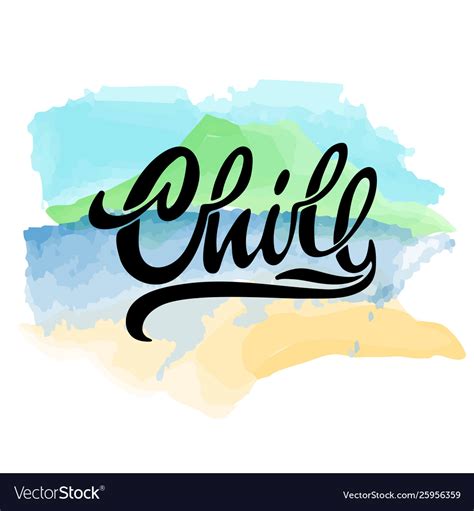 Lettering logo chill hand sketched card Royalty Free Vector