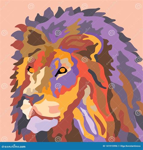 Abstract Lion Drawing