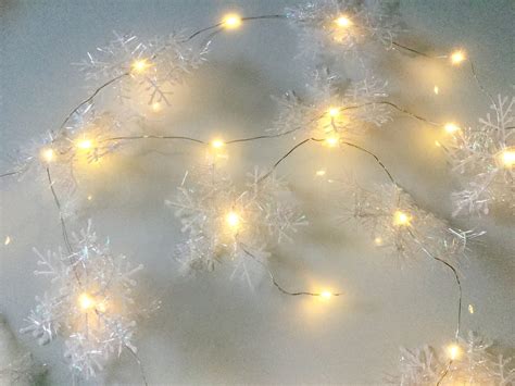 Snowflake garland fairy lights christmas lights snowflake | Etsy