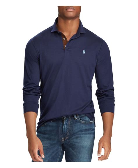 Polo Ralph Lauren Classic Fit Soft-touch Long Sleeve Polo Shirt in Navy ...