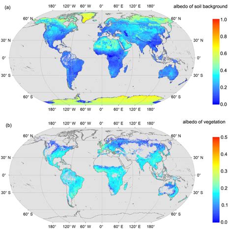 Spatial distribution of the albedo values of the soil background and... | Download Scientific ...