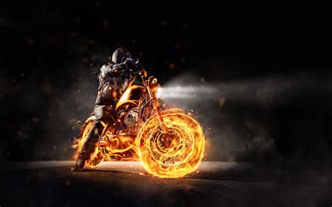 Burning Bike Wallpaper