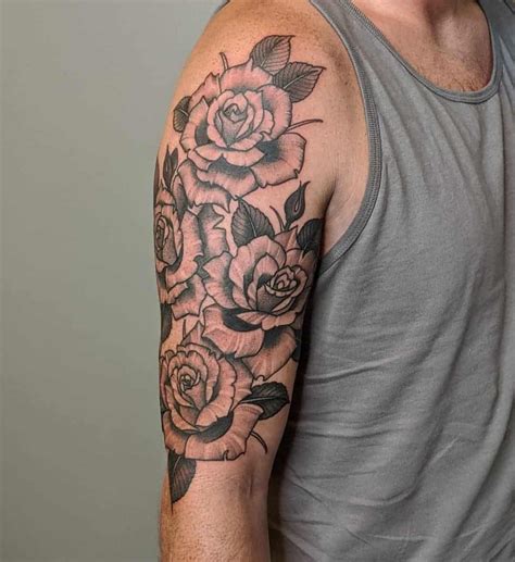 Flower Tattoo Half Sleeve For Men