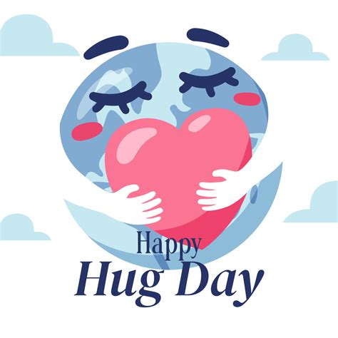 Happy Hug Day. National Hug Greetings. Affection Event 15279846 Vector ...