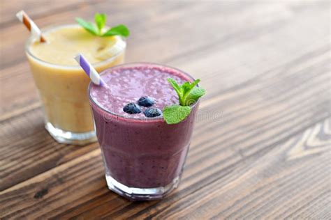 Glass of fruit milkshakes stock image. Image of diet - 93467795
