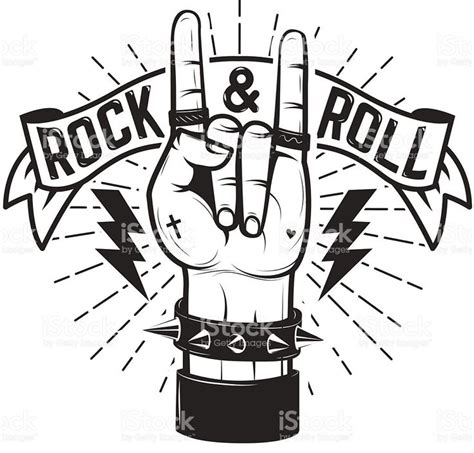 rock-and-roll-sign-human-hand-with-heavy-metal-sign-vector-id538322224 (1024×980) | R&R | Rock ...