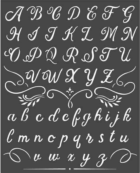 Stamperia Stencil 7.87X9.84-Alphabet, Calligraphy - 5993110010869