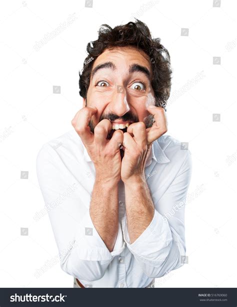 Young Funny Man Scared Pose. Worried Pose Stock Photo 516769060 ...