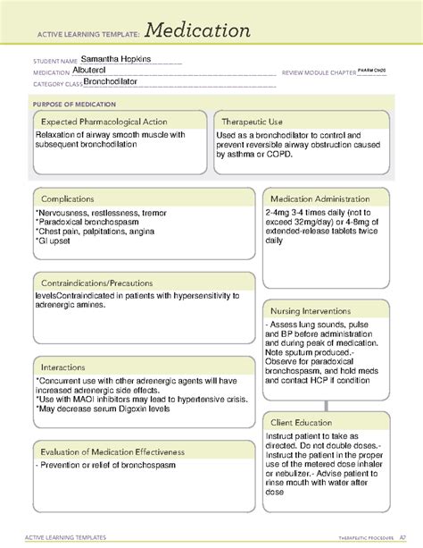 Dosage Calculations ATI Basic Concept Template