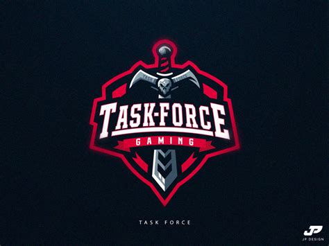 the taskforce gaming logo on a dark background