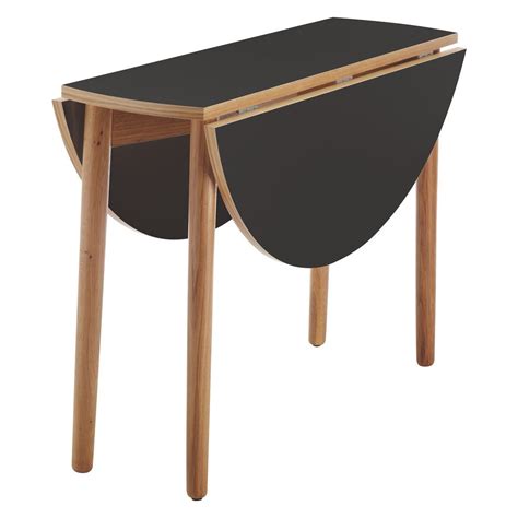 SUKI 2-4 seater black folding round dining table | Folding dining table, Wooden dining tables ...