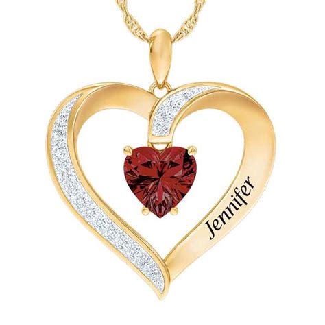 Customized Birthstone Heart Pendant | Danbury Mint