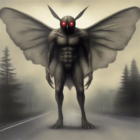 Mothman is described as a bipedal, winged humanoid.... | OpenArt