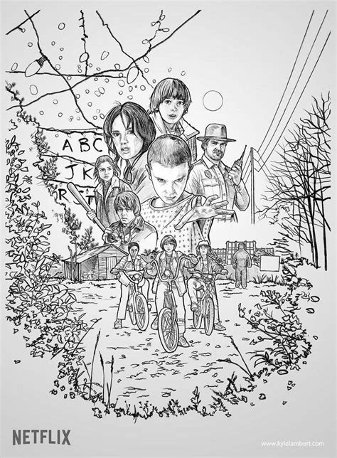 Stranger Things Characters Coloring Pages - XColorings.com