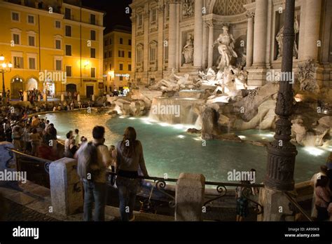 The Trevi Fountain Rome by night Stock Photo - Alamy