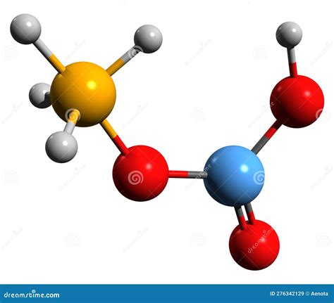 3D Image of Ammonium Bicarbonate Skeletal Formula Stock Illustration - Illustration of baking ...