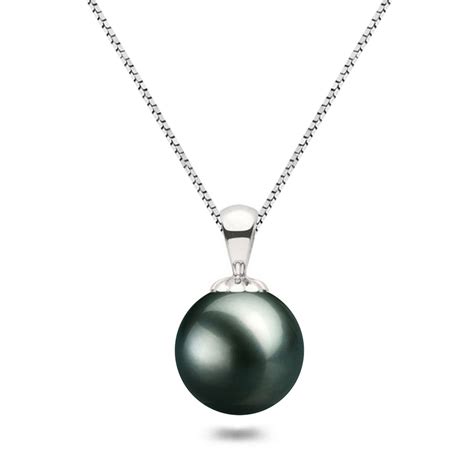 Black Tahitian Pearl Pendant Necklace Sterling Silver 16 or 18 Chain ...