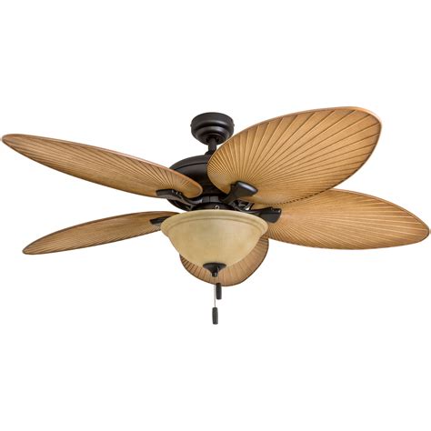 Honeywell Palm Valley 52" Bronze Tropical LED Ceiling Fan with Light, Palm Leaf Blades - Walmart ...