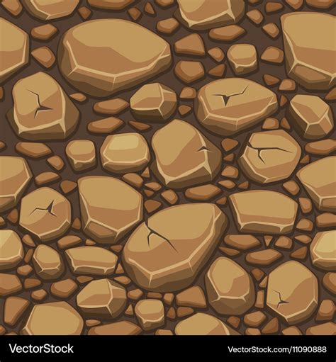 Cartoon stone texture in brown colors seamless Vector Image