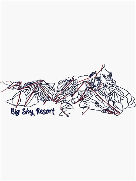 "Big Sky Resort Trail Map " Sticker for Sale by ChasingGnarnia | Redbubble