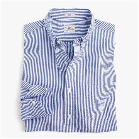 This shirt is made from seersucker, a warm-weather puckered fabric that ...