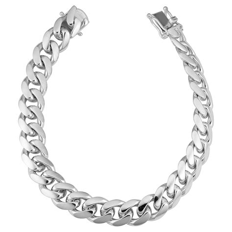 Buy Kooljewelry Mens Sterling Silver Miami Cuban Link Bracelet (10.3 mm ...