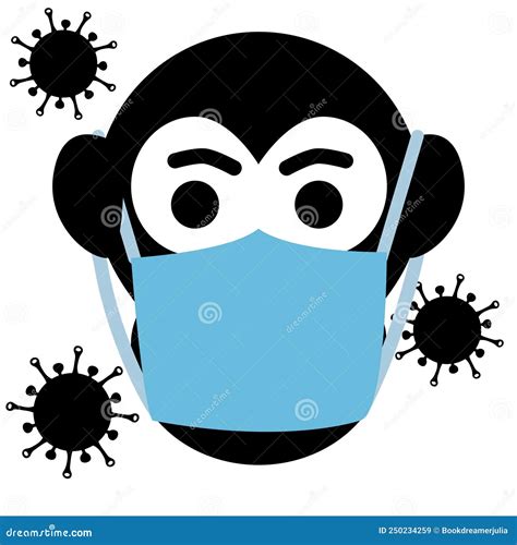 Monkeypox Virus Outbreak Icon. Gorilla in Face Mask. Health Monkey Pox Emergency Stock Vector ...