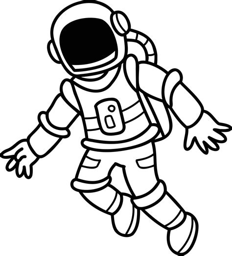 Hand Drawn astronaut floating in space illustration 12691964 Vector Art ...