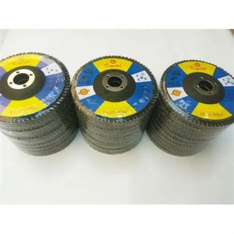 Black Round Krystal 4 Inch Aluminium Oxide Abrasive Flap Disc at Rs 30 in Tiruvallur