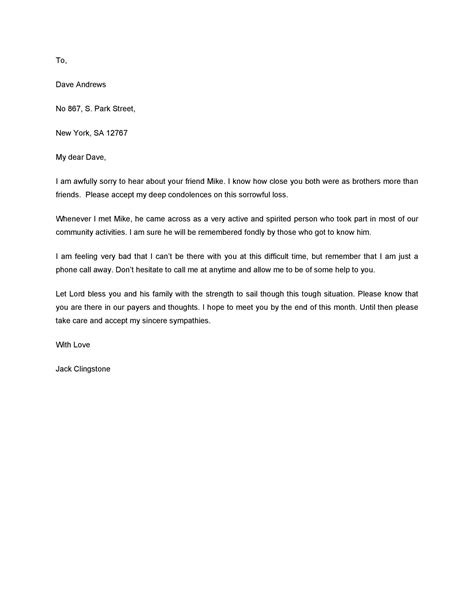 Free Sample Sympathy Letters | Master Template