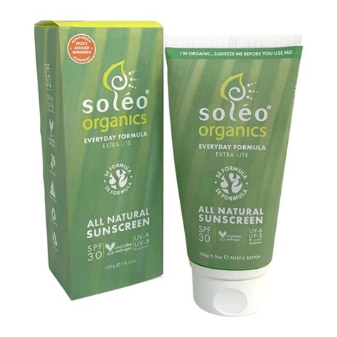 Soleo Organics All Natural Sunscreen SPF30 Everyday Formula (Extra Lite) 150g - Vegan Co