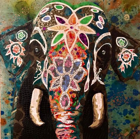 Painted Indian Elephant Art | Kristi Abbott Gallery & Studio