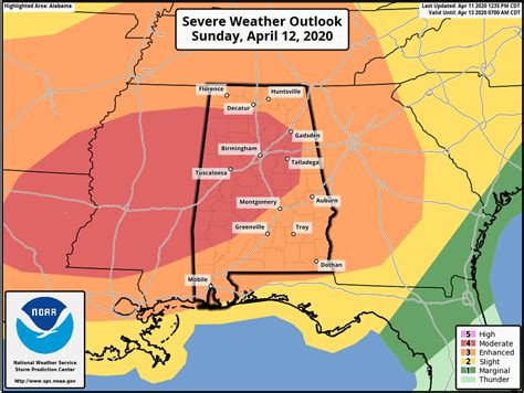 Severe weather outbreak likely on Sunday in Alabama, National Weather ...