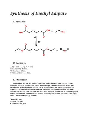 Fillable Online as wvu Synthesis of Diethyl Adipate - as wvu Fax Email Print - pdfFiller