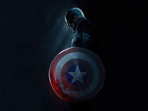 Captain America Dark 4K Wallpaper