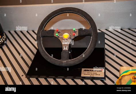 04/23/2024 Turin (Italy) Ayrton Senna's personal steering wheel (Nardi) used on the McLaren ...