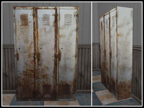 Second Life Marketplace - RE Old Rusty Metal Lockers - Grungy Decoration & Decor