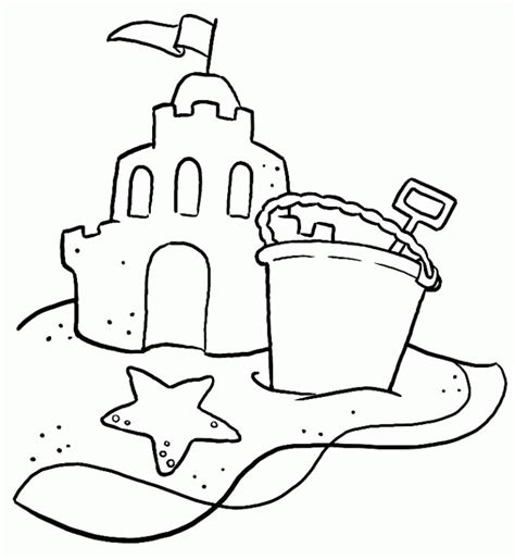 Sand Castle Coloring Page Coloring Pages