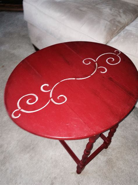 Little red drop leaf table , chalk paint soo cute | Repainting furniture, Drop leaf table, Leaf ...