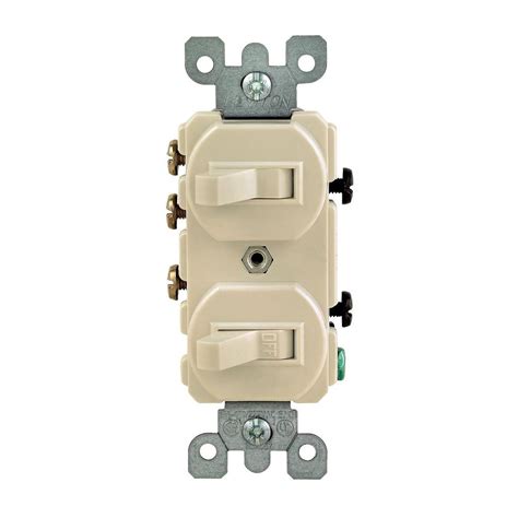 Leviton 15 Amp 3-Way Double Toggle Switch, Ivory-5241-IKS - The Home Depot