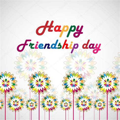 Flowers background with Happy Friendship Day design vector — Stock ...