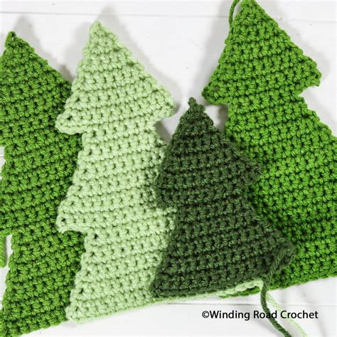 Simple Crochet Tree Set Perfect Winter Pattern - Winding Road Crochet