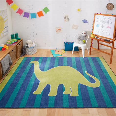 Mohawk Home Kids Blue Interactive Friendly Dinosaur Printed 5' x 8' Area Rug - Walmart.com ...