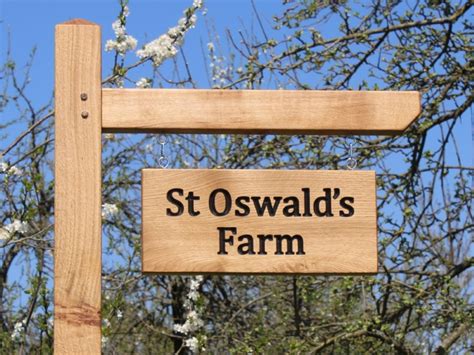 Large Hanging Sign + Oak Post and Arm - Natural Signs