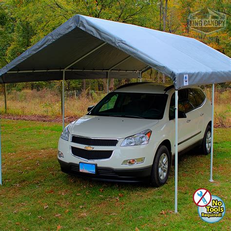 King Canopy Universal 8 Leg 10'x20' Carport Canopy, Silver - Walmart.com