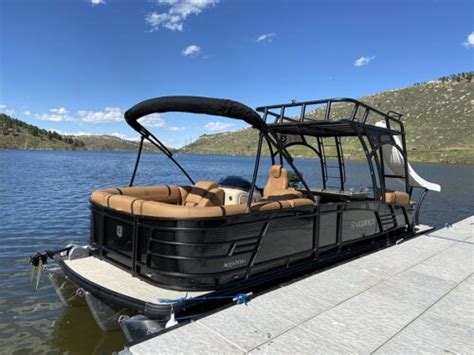 Luxury 27′ Godfrey Aqua Patio Double Deck Pontoon w/ slide and grill – Buckhorn Ridge Outfitters